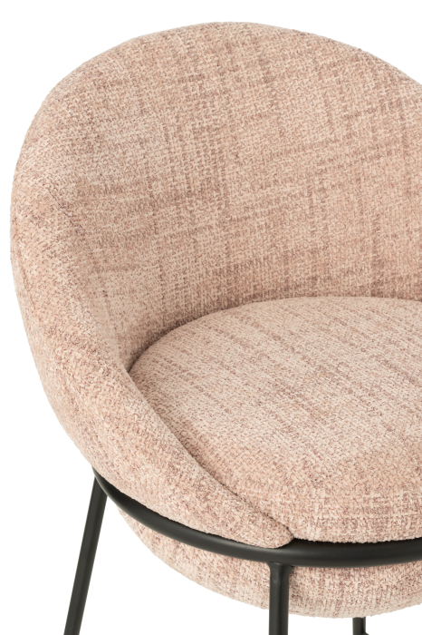 Scaun de bar din metal, roz deschis/negru [6]