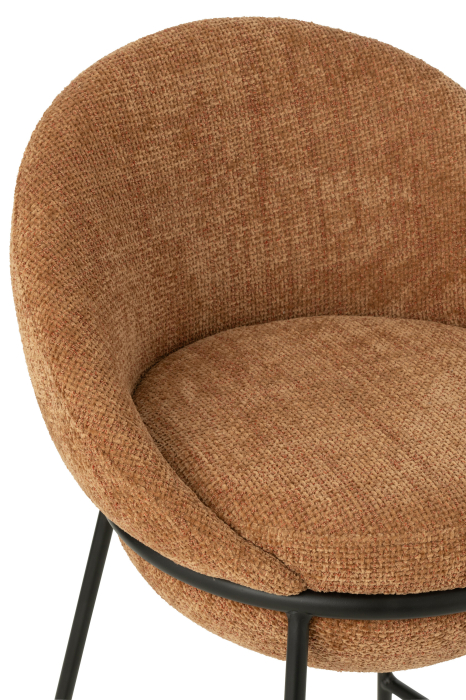 Scaun de bar din metal, teracota/negru [6]