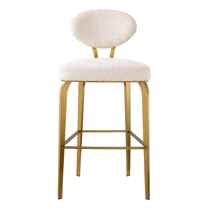 Scaun de bar, Dorrego bouclé crem, Dims: W. 50 | D. 55 | H. 106 | SD. 44 | SH. 72.5 (CM) [2]