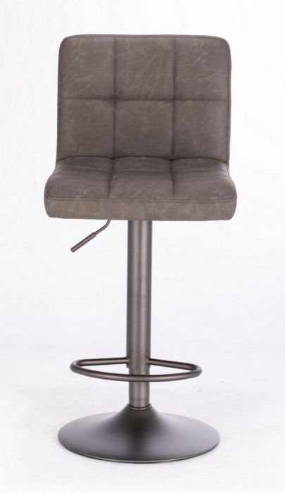 Scaun de bar Greyson Vintage, Imitatie de piele, Gri inchis, 42x51x113 cm [3]