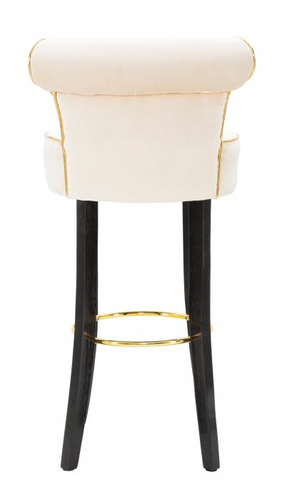 Scaun de bar Luxy, MDF/Lemn/Sintetic, Crem, 96x46x48 cm [4]