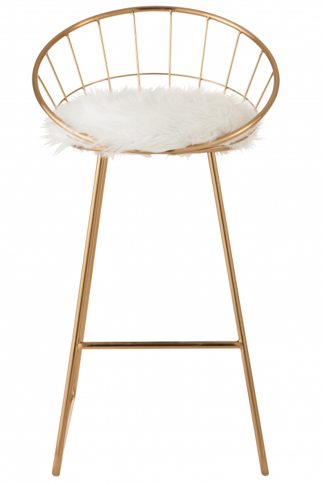 Scaun de bar, Metal, Auriu, 54x52x102 cm [2]