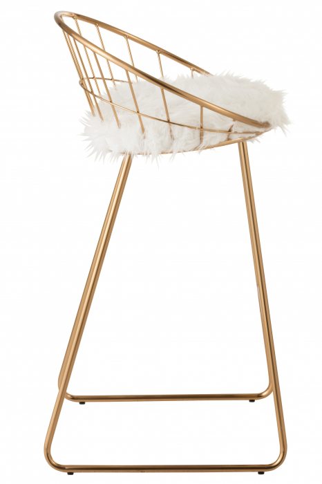 Scaun de bar, Metal, Auriu, 54x52x102 cm [3]
