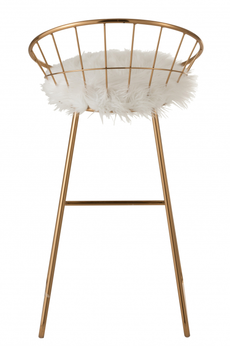 Scaun de bar, Metal, Auriu, 54x52x102 cm [4]