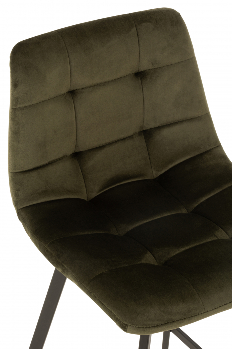 Scaun de bar Olivier, Metal/Textil, Verde, 43x45x97 cm [6]