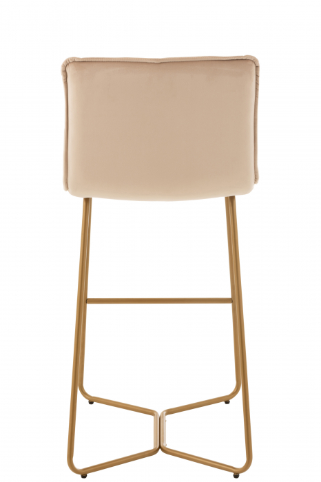 Scaun de bar Pierre, Textil/Metal, Bej/Auriu, [6]