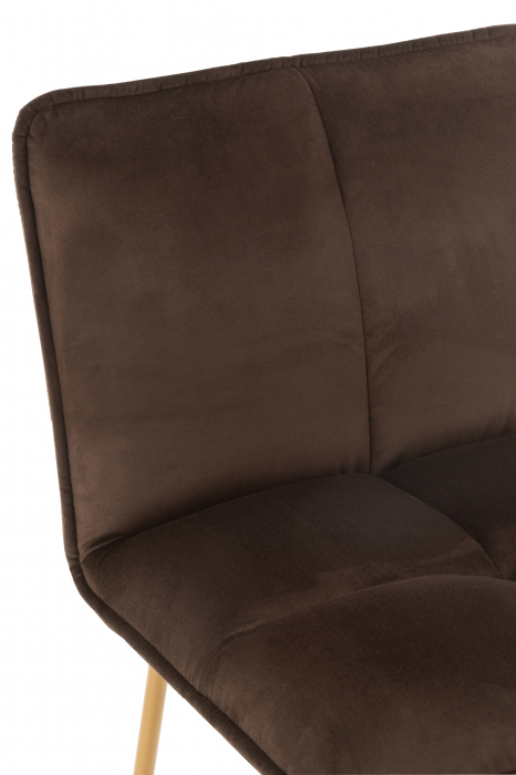 Scaun de bar Pierre, Textil/Metal, Maro, 57.5x48.5x85.5 cm [4]