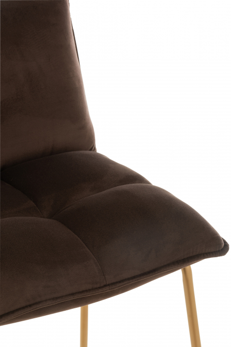 Scaun de bar Pierre, Textil/Metal, Maro, 57.5x48.5x85.5 cm [3]