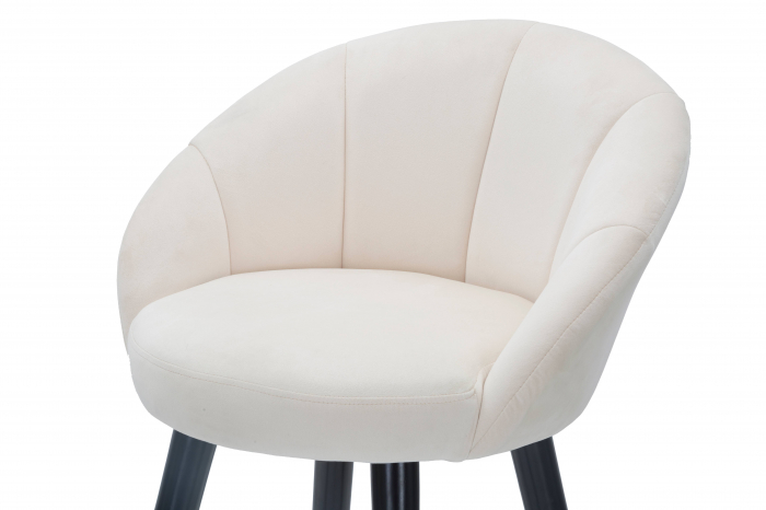 Scaun de bar Prague, Lemn/Burete/Catifea/Fier, Crem,/Auriu/Negru, 104x55x56 cm [5]