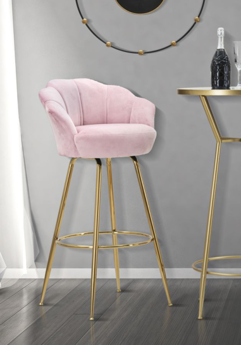 Scaun de bar roz Viena, 55x53x110 cm (inaltime sezut 88 cm) [8]