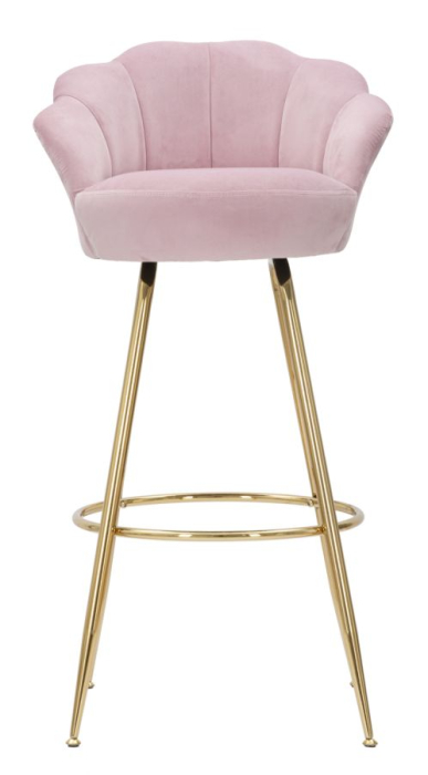 Scaun de bar roz Viena, 55x53x110 cm (inaltime sezut 88 cm) [2]