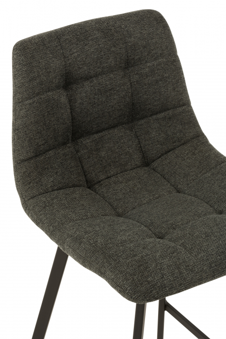 Scaun de bar Stephane, Metal/Textil, Gri inchis, 47x43x95 cm [6]