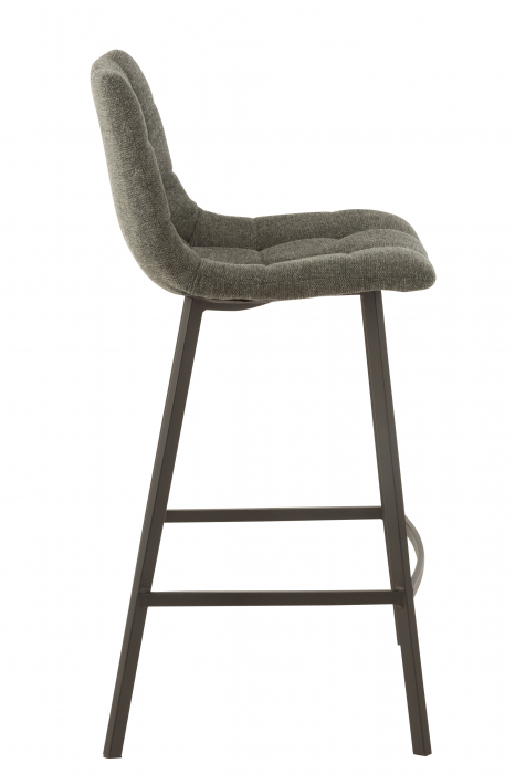 Scaun de bar Stephane, Metal/Textil, Gri inchis, 47x43x95 cm [3]