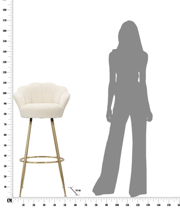 Scaun de bar Vienna crem 55x53x110 cm (inaltime sezut 88 cm) [9]