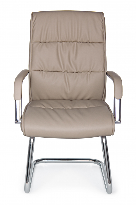 Scaun de birou Sydney, Otel/Piele ecologica, Bej, 58x60.5x101.5 cm [2]