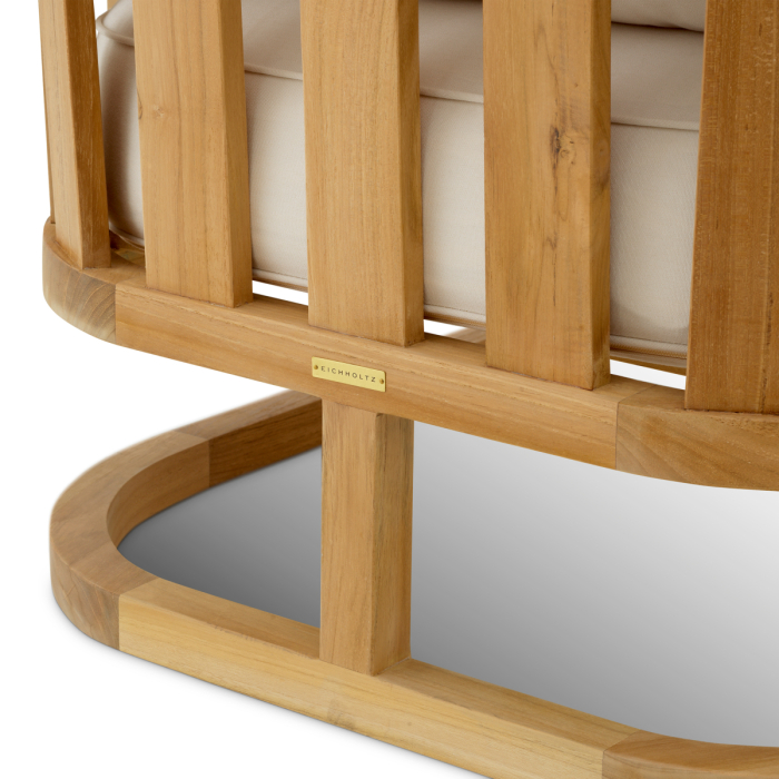 Scaun de exterior Aruba din lemn natural de tec, cu perne din panza Sunbrella |W. 75 | D. 76 | H. 78 | SD. 52 | SW. 67 | SH. 43 | AH. 54 cm  [5]