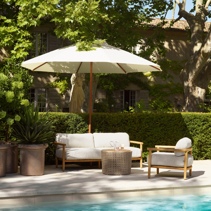 Scaun de exterior Ombria, lemn de tec natural, Arden natural |W. 76 | D. 80 | H. 72 | SD. 52 | SW. 62 | SH. 42 | AH. 55 cm  [2]