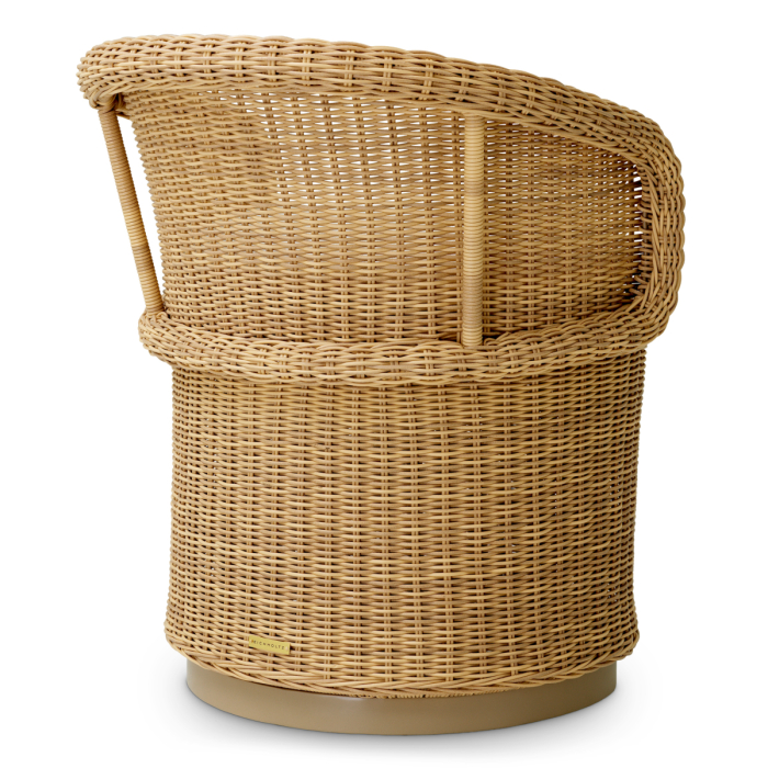 Scaun de exterior San Remo din ratan artificial, bej, Saville |W. 60 | D. 60 | H. 73.5 | SD. 47 | SW. 49 | SH. 51.5 | AH. 60 cm  [3]