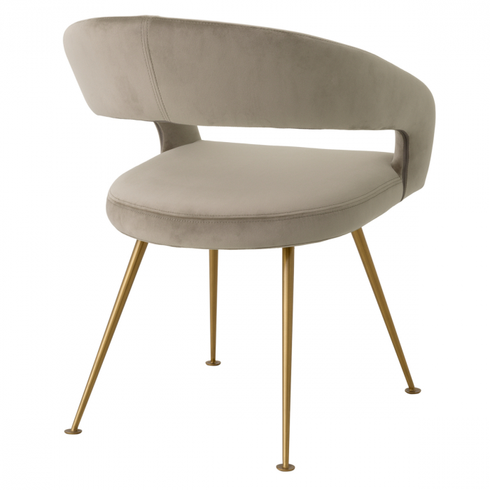 Scaun dining, Bravo Savona greige velvet [4]