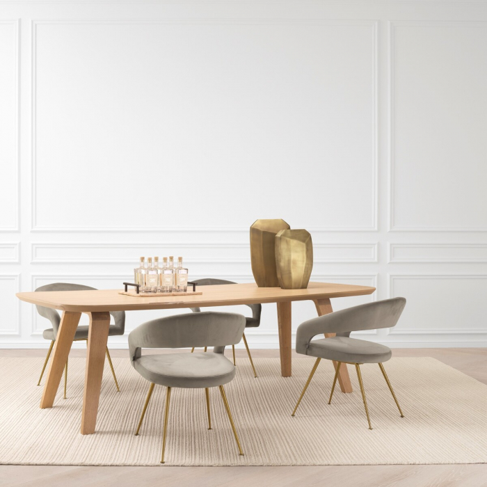 Scaun dining, Bravo Savona greige velvet [2]