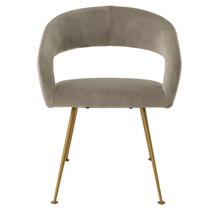 Scaun dining, Bravo Savona greige velvet [3]