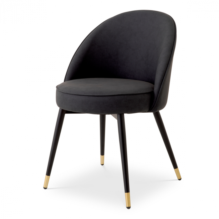 Scaun dining, Cooper din imitație de piele, gri set de 2 [2]