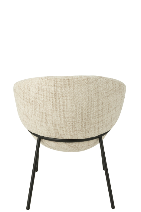 Scaun dining din metal, bej/negru [5]