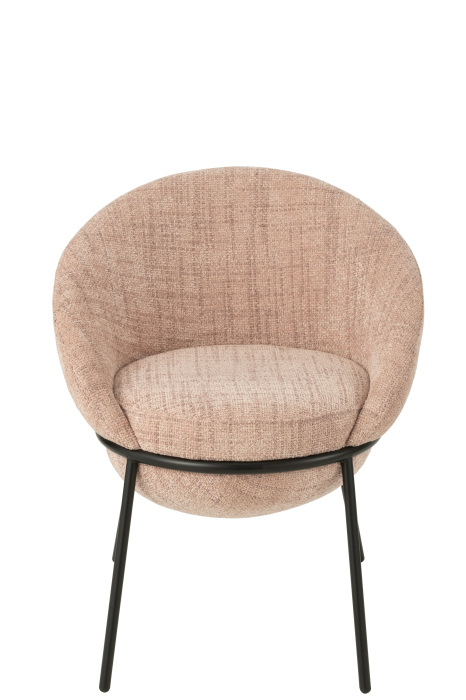 Scaun dining din metal, roz deschis/negru [3]