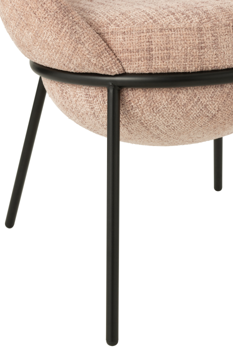 Scaun dining din metal, roz deschis/negru [6]