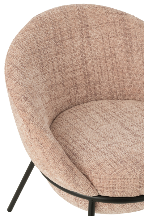 Scaun dining din metal, roz deschis/negru [7]