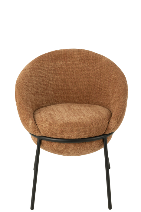 Scaun dining din metal, teracota/negru [2]