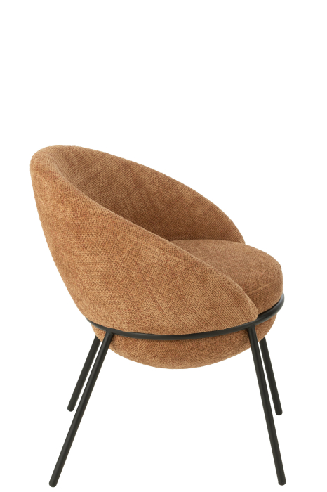 Scaun dining din metal, teracota/negru [3]