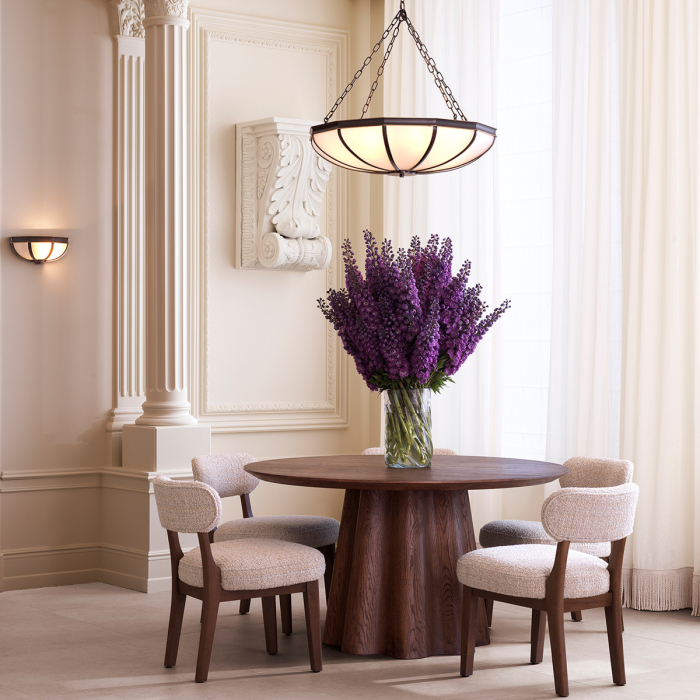 Scaun dining Duveen Winslow, bej chenille |W. 55.5 | D. 63.5 | H. 77.5 | SD. 48 | SH. 50 cm  [2]