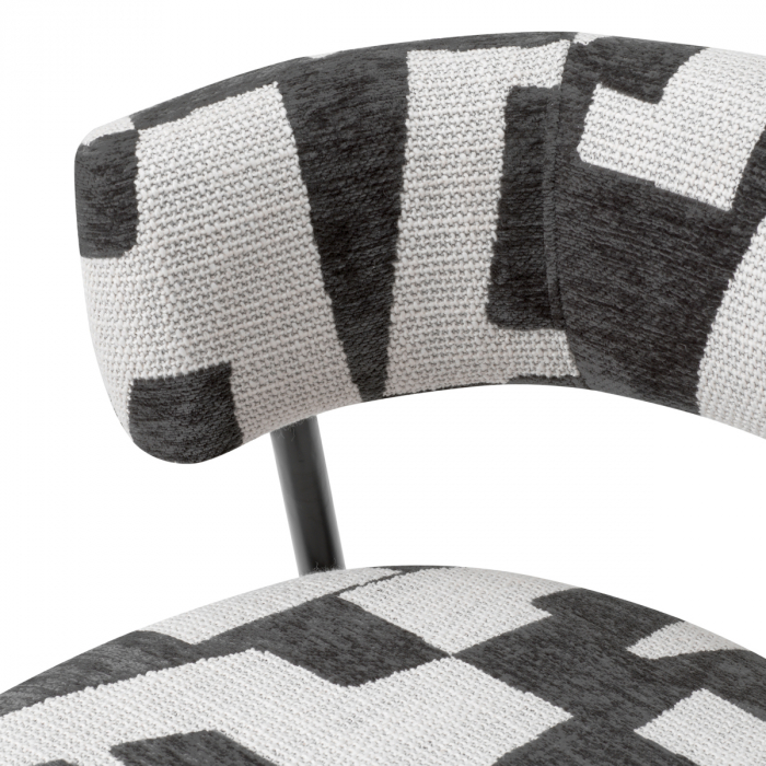 Scaun dining, Folsom brooklyn negru, Dims: W. 59 | D. 56 | H. 77 | SD. 44.5 | SW. 42 | SH. 50 | AH. 71  (CM) [7]