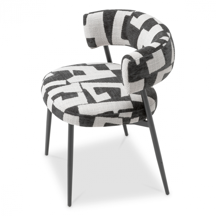 Scaun dining, Folsom brooklyn negru, Dims: W. 59 | D. 56 | H. 77 | SD. 44.5 | SW. 42 | SH. 50 | AH. 71  (CM) [5]