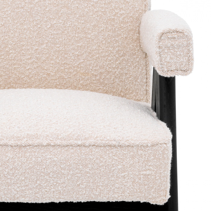 Scaun dining, Greta bouclé crem, Dims: W. 63 | D. 70 | H. 87.5 | SD. 50 | SH. 47 | AH. 67 (CM) [5]