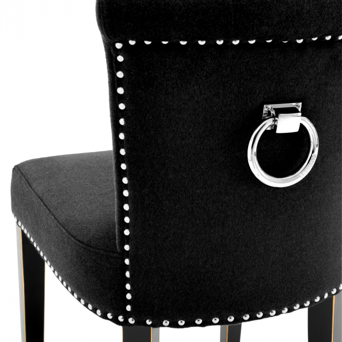 Scaun dining, Key Largo cașmir negru, Dims: W. 49 | D. 56 | H. 88 | SD. 45 | SH. 51 (CM) [4]