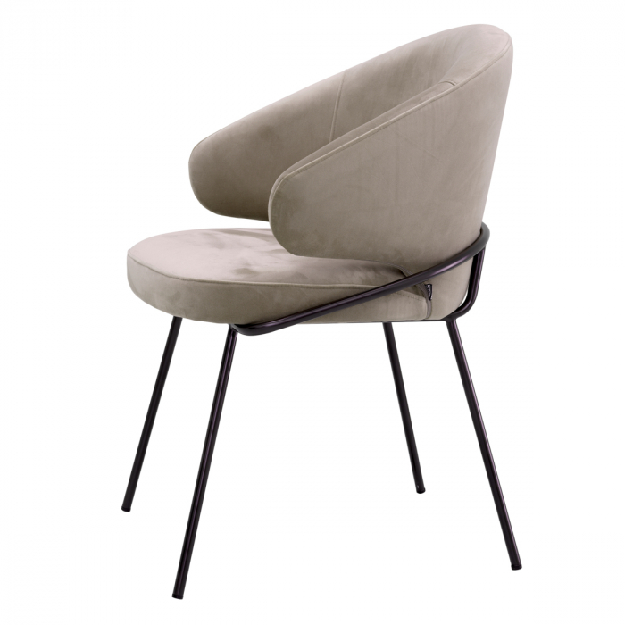 Scaun dining, Kinley Savona velvet greige [4]
