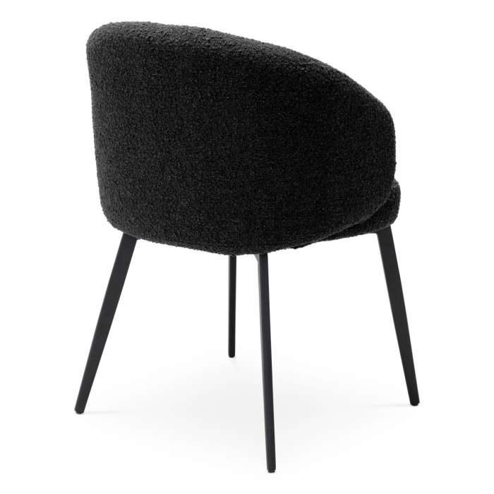 Scaun dining, Lloyd cu cotiera, bouclé negru set de 2 [6]