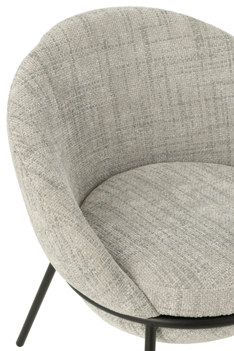 Scaun dining, metal, gri/negru [6]