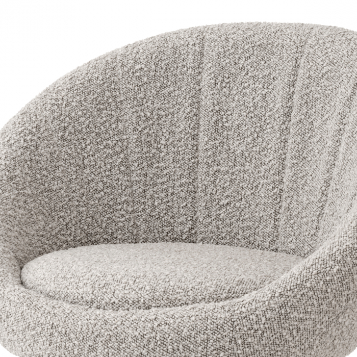 Scaun dining, O'Neill finisaj din alamă gri bouclé [6]