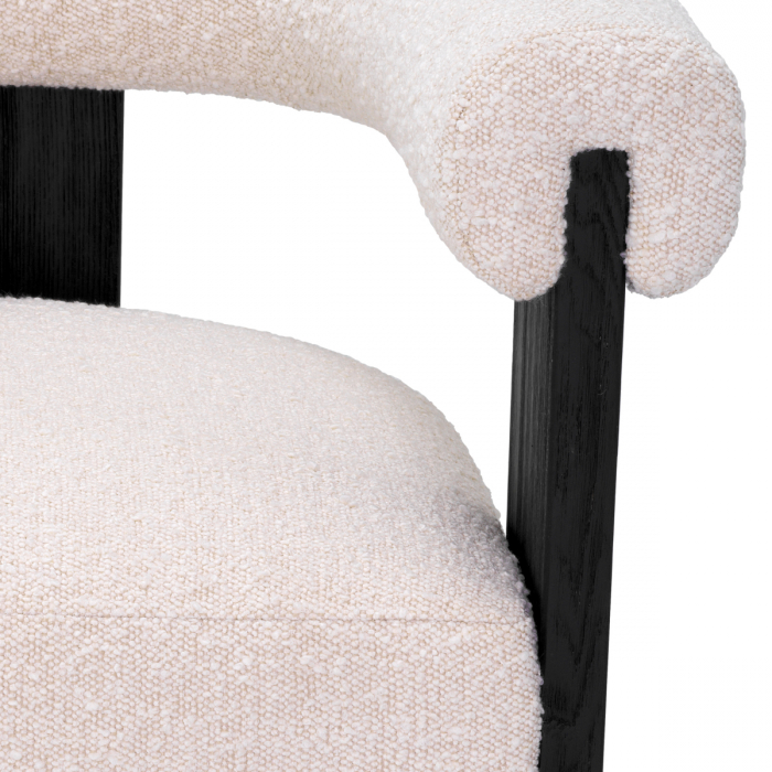 Scaun dining, Percy bouclé crem, Dims: W. 67 | D. 60 | H. 72 | SD. 51 | SH. 51 | AH. 72 (CM) [5]