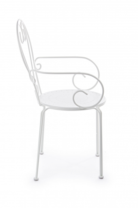 Scaun Etienne, Otel inoxidabil, Alb, 49x49x89 cm [8]