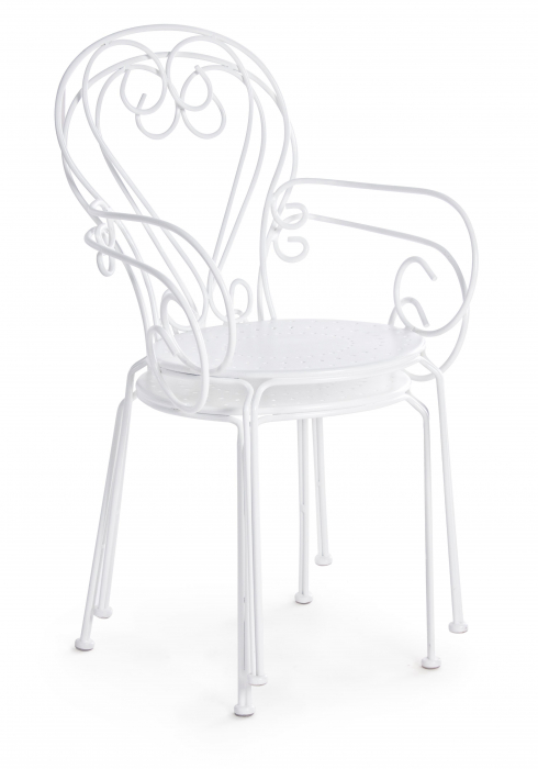 Scaun Etienne, Otel inoxidabil, Alb, 49x49x89 cm [4]