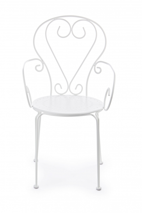 Scaun Etienne, Otel inoxidabil, Alb, 49x49x89 cm [3]