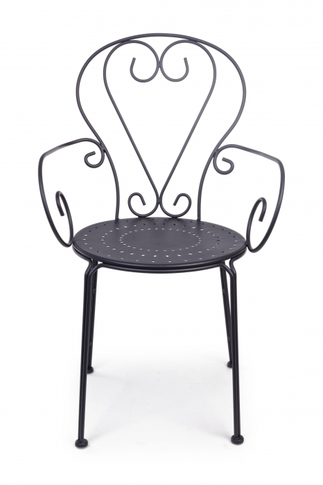 Scaun Etienne, Otel inoxidabil, Negru, 49x49x89 cm [8]