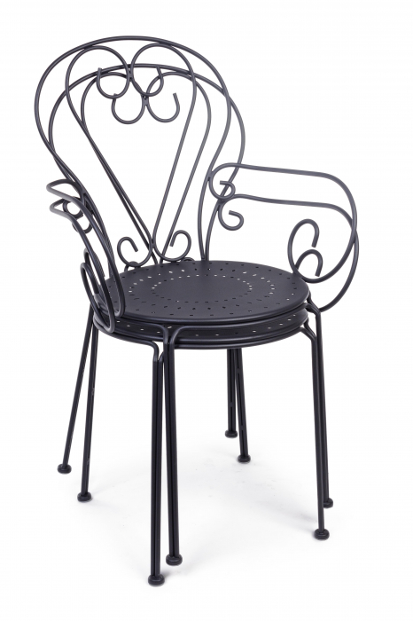 Scaun Etienne, Otel inoxidabil, Negru, 49x49x89 cm [5]