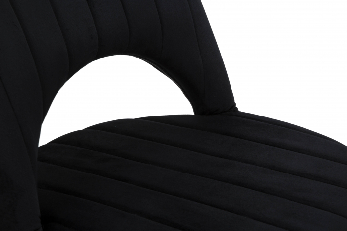 Scaun Flex, Lemn/MDF/Burete/Catifea/Fier, Negru/Auriu, 75x51x28 cm [4]