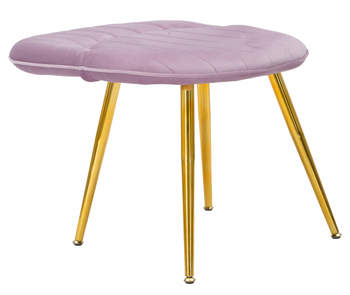 Scaun Flex, Lemn/MDF/Burete/Catifea/Fier, Roz/Auriu, 75x51x28 cm [3]