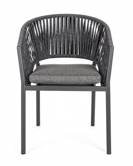 Scaun Florencia, Aluminiu, Negru, 60x60x80 cm [9]